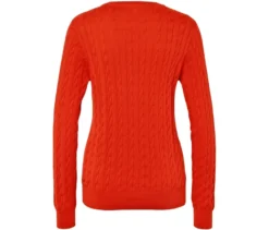 Zopfstrickpullover, orange