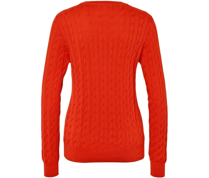 Zopfstrickpullover, orange
