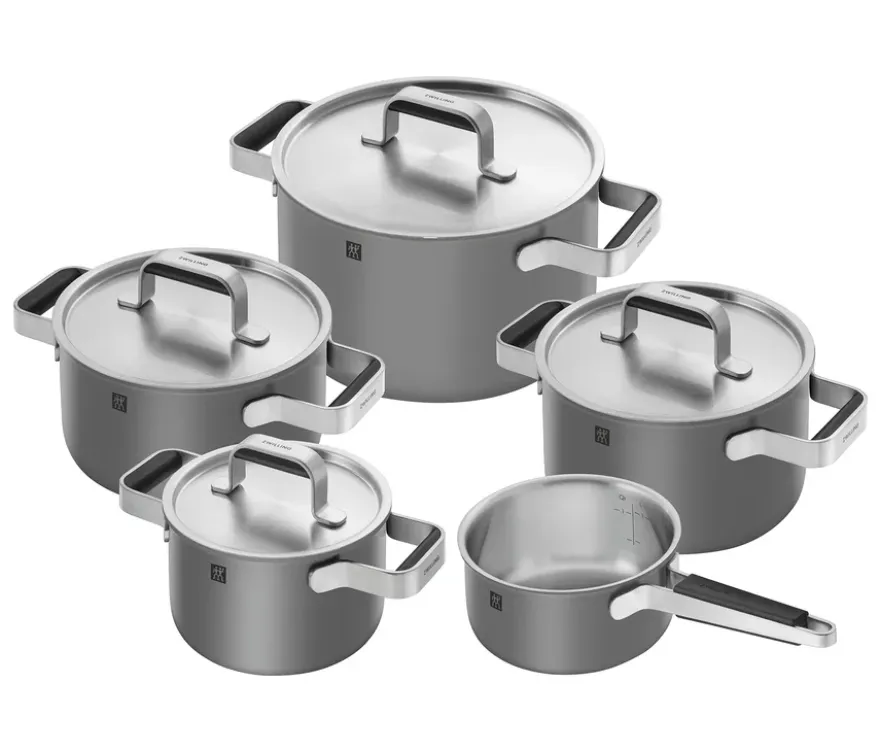 ZWILLING PURE Edelstahl-Kochgeschirr-Set, 5-teilig, grau